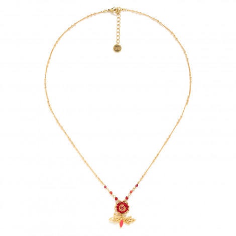 mini flower pendant necklace (cherry) "Appoline"