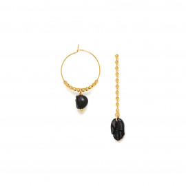 asymmetric earrings (black) "Malia" - Franck Herval