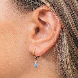 BERRY boucles d'oreilles mini créole-bleu - Olivolga Bijoux