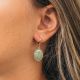 LUCKY boucles d'oreilles mini créoles scarabée vert - Olivolga Bijoux