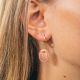 LUCKY boucles d'oreilles mini créoles scarabée rose - Olivolga Bijoux