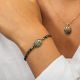 LUCKY bracelet scarabée ajustable cordon noir - Olivolga Bijoux