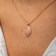 LUCKY collier pendentif scarabée rose - Olivolga Bijoux