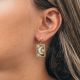 MOON mini creoles moon earrings ecru - Olivolga Bijoux