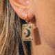 MOON boucles d'oreilles mini créoles lune noire - Olivolga Bijoux