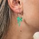 SUZY boucles d'oreilles créoles noeud / vert - Olivolga Bijoux