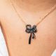 SUZY small ribbon necklace(black) - Olivolga Bijoux