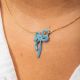 SUZY small ribbon necklace(blue) - Olivolga Bijoux