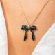 SUZY big ribbon necklace(black) - Olivolga Bijoux