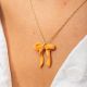 SUZY big ribbon necklace(orange) - Olivolga Bijoux
