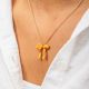 SUZY big ribbon necklace(orange) - Olivolga Bijoux