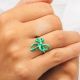 SUZY small ribbon ring(green) - Olivolga Bijoux