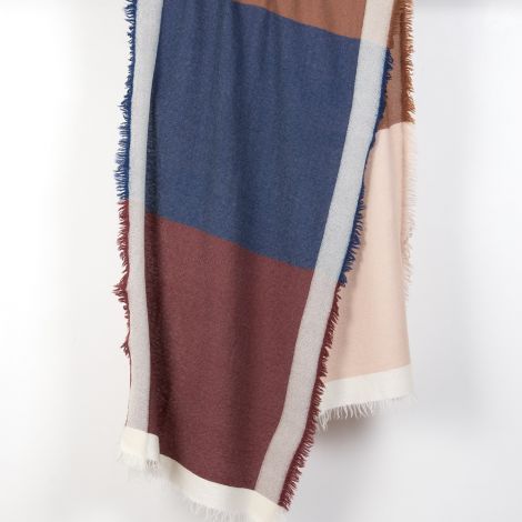 Blue and burgundy scarf Suzon
