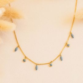 BERRY multi-dangle necklace (blue) - Olivolga Bijoux