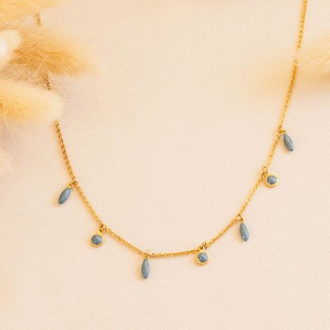 BERRY multi-dangle necklace (blue)