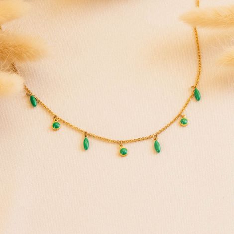 BERRY multi-dangle necklace(green)