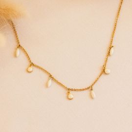 BERRY collier ajustable multipampilles / écru - Olivolga Bijoux