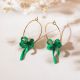SUZY boucles d'oreilles créoles noeud / vert - Olivolga Bijoux