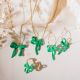 SUZY medium creole + small ribbon design(green) - Olivolga Bijoux
