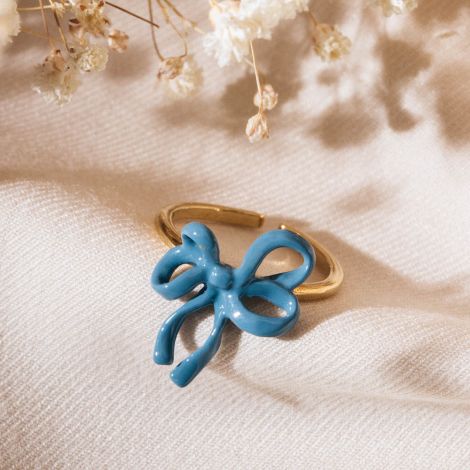 SUZY small ribbon ring(blue)