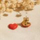 ANGEL HEART stud heart earrings(red) - Olivolga Bijoux