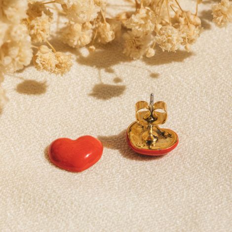 ANGEL HEART stud heart earrings(red)