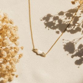 ANGEL HEART angel wings necklace (ecru) - Olivolga Bijoux