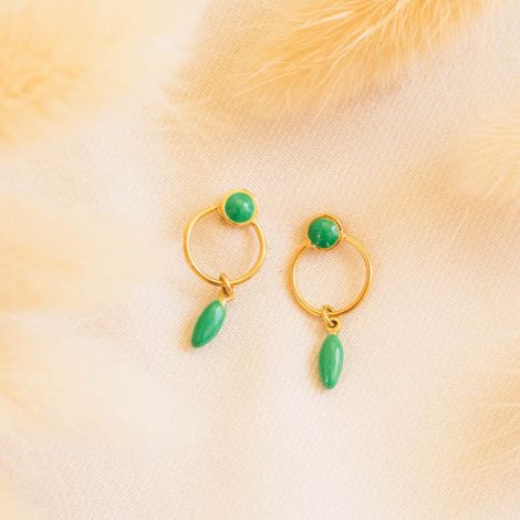 BERRY boucles d'oreilles poussoir anneau-vert
