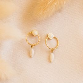 BERRY mini post earrings(ecru) - Olivolga Bijoux