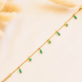 BERRY multi-dangle bracelet(green) - Olivolga Bijoux
