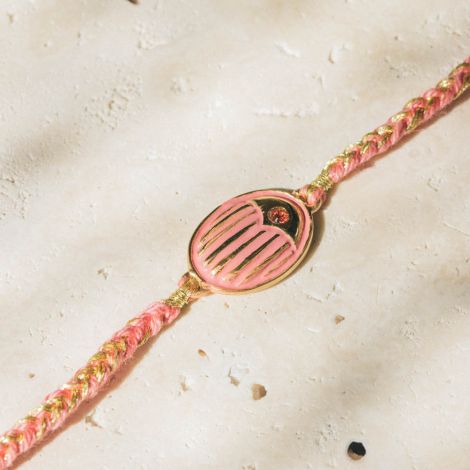 LUCKY braided "scrabee" bracelet(pink)