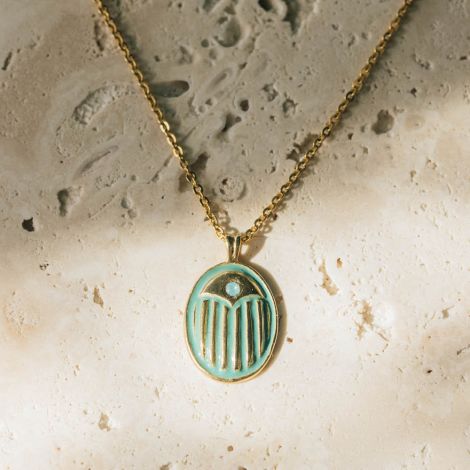 LUCKY "scrabee" pendant necklace(green)