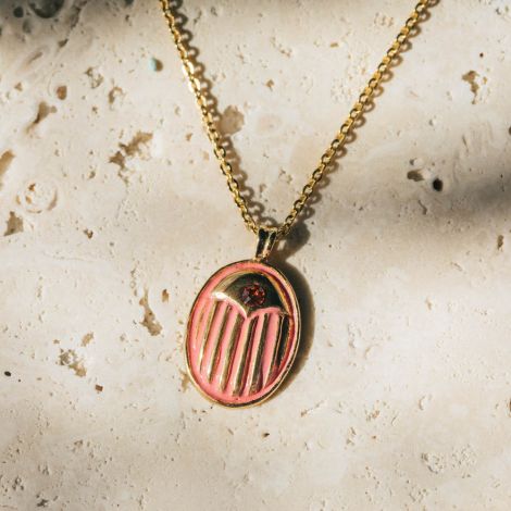LUCKY "scrabee" pendant necklace(pink)