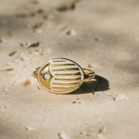 LUCKY "scarabee" ring(ecru)