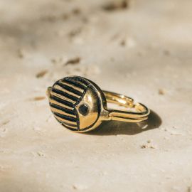 LUCKY "scarabee" ring(black) - Olivolga Bijoux