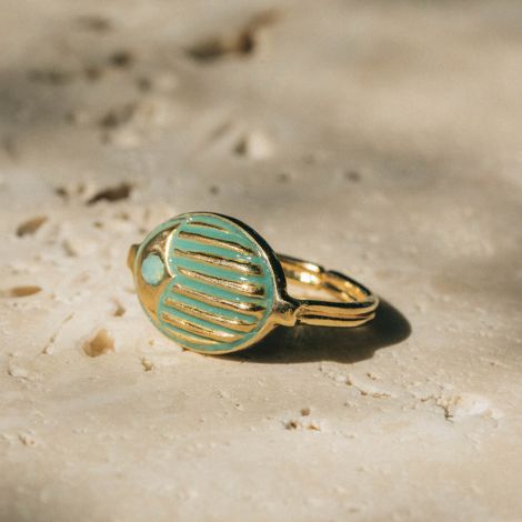 LUCKY "scarabee" ring(green)