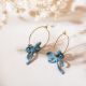 SUZY boucles d'oreilles créoles noeud / bleu - Olivolga Bijoux