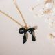 SUZY big ribbon necklace(black) - Olivolga Bijoux