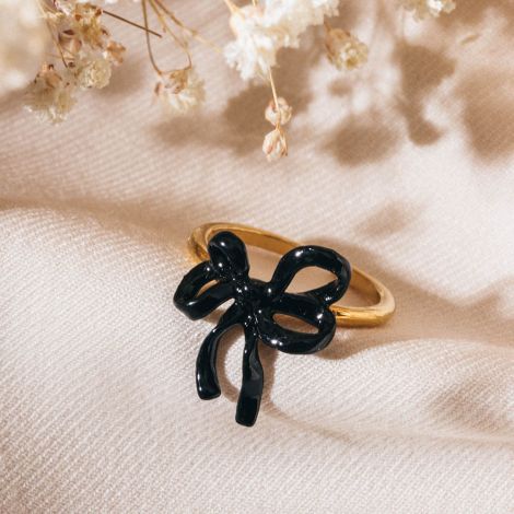 SUZY small ribbon ring(black)