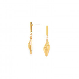 boucles d'oreilles poussoir coquillage métal doré à l'or fin "Tamara" - Franck Herval