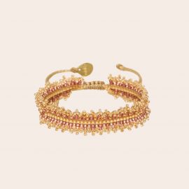 BOLEROS bracelet with coral and gold beads - Mishky
