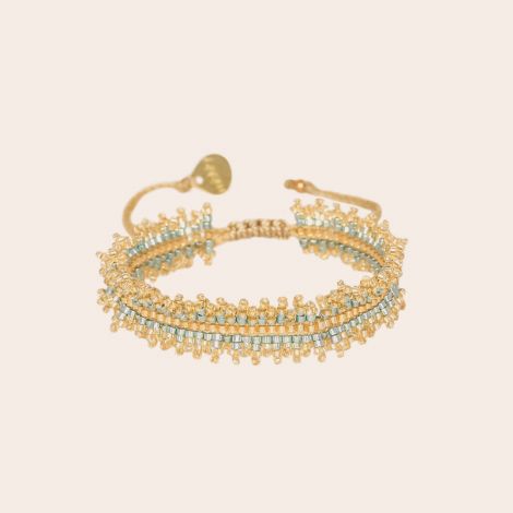 Bracelet BOLEROS perles menthe et or