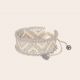 MONTES bracelet silver and beige beads - Mishky