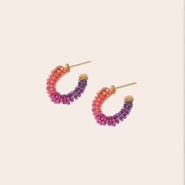 Boucles d'oreilles SWIFT, perles violettes et roses - Mishky