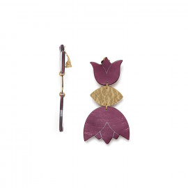 TULIP boucles d'oreilles clips fleur violette "Les radieuses" - Franck Herval
