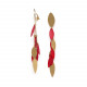 Cascade "eye" shape clip earrings(red) "Les radieuses" - Franck Herval