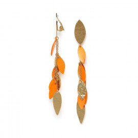 Cascade "eye" shape clip earrings(orange) "Les radieuses" - Franck Herval