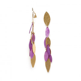 Cascade "eye" shape clip earrings(violet) "Les radieuses" - Franck Herval