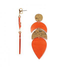 Dolly inverted drop dangle post earrings (orange) "Les radieuses" - Franck Herval