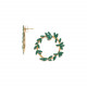 enameled leaves design post earrings(green) "Les radieuses" - Franck Herval
